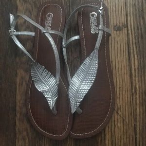 Silver Leaf Sandals